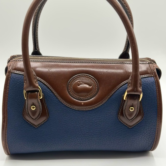 Dooney and Burke Handbags - Dooney & Bourke Blue and Brown Leather Satchel